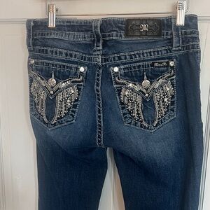 Miss Me Women's Blue Jeans with Silver Accents